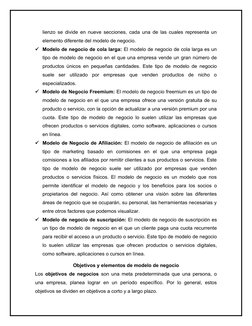 lienzo se divide en nueve secciones, cada una de las cuales representa un
elemento diferente del modelo de negocio.
Modelo d