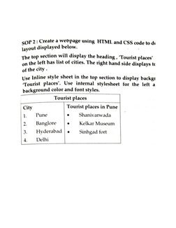 Tourist Places HTML Code for Class 12 | PDF