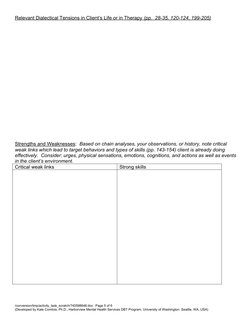 Dbt Formulation Example DBT Case Formulation Template | PDF | Dialectical Behavior Therapy ...