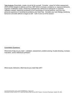 Dbt Formulation Example DBT Case Formulation Template | PDF | Dialectical Behavior Therapy ...