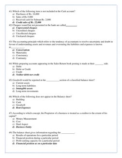 Financial Accounting MCQs for Exams | PDF | Debits And Credits ...