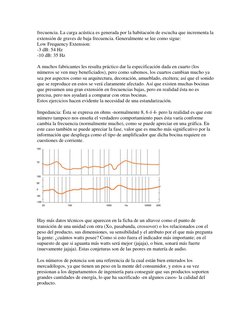 frecuencia. La carga acústica es generada por la habitacuón de escucha que incrementa la 
extensión de graves de baja frecuen
