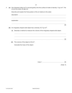IGCSE Physics Practice Paper | PDF | Force | Gases