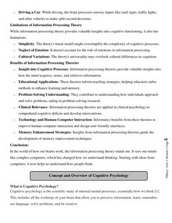 PRRoy/  Unit-1-Module-1 Page4 
o Driving a Car: While driving, the brain processes sensory inputs like road signs, traffic
