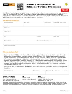 Wcl 69 Form.pdf Worker’s Authorization Form 69W1 | PDF | Freedom Of Information Laws By ...