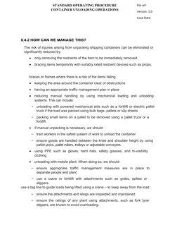 Container Unloading SOP Guidelines | PDF | Forklift | Personal ...