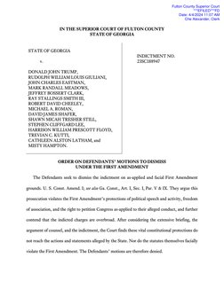 IN THE SUPERIOR COURT OF FULTON COUNTY 
STATE OF GEORGIA 
 
 
STATE OF GEORGIA 
 
 
            v. 
 
DONALD JOHN TRUMP, 
RUD