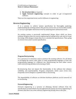 CS-6209 Software Engineering 1 
Week 13: Software Maintenance 
6 
 
Course Module 
 Re-structure data as required. 
 Apply