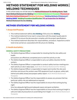 Welding Works Method Statement Guide | PDF | Welding | Construction