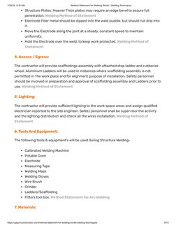 Welding Works Method Statement Guide | PDF | Welding | Construction
