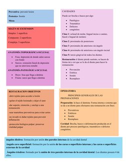 HO
CAVIDADES
Puede ser brecha o hueco por algo 

Patológico 

Traumático 

Defectos 

congénitos 
Clase 1: oclusal de mol