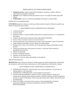 ORDENAMIENTO DE TIEMPOS OPERATORIOS
1.
Maniobras previas: registrar requerimientos biológicos, mecánicos y estéticos. Observa