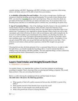 consider starting with DOC. Beginning with DOC will allow you to experience what raising 
chicks is all about, and you will b