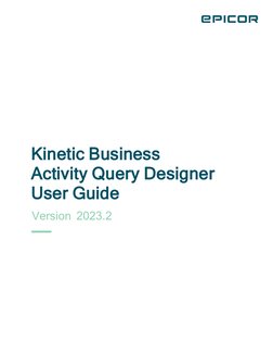 Kinetic Business
Activity Query Designer
User Guide
Version 2023.2
