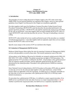Revision Date (Medicare): 1/1/2023
IV-3
Chapter IV
Surgery: Musculoskeletal System
CPT Codes 20000 - 29999
A.