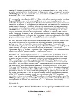 Revision Date (Medicare): 1/1/2023
IV-4
modifier 57. Other preoperative E&M services on the same date of service as a