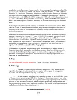 Revision Date (Medicare): 1/1/2023
IV-5
a medical or surgical procedure when provided by the physician performing the