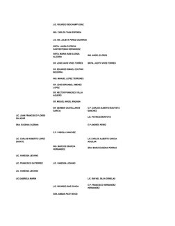 LIC. RICARDO DESCHAMPS DIAZ
ING. CARLOS THAN ESPONDA
LIC. MA. JULIETA PEREZ CIGARROA
SRITA. LAURA PATRICIA 
SANTIESTEBAN HERN