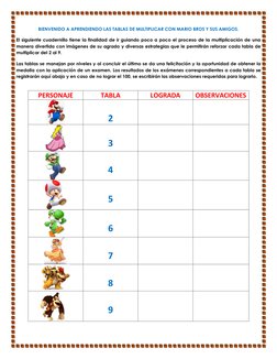 Cuadernillo de Tablas de Multiplicar Mario Bros | PDF | Franquicias de ...