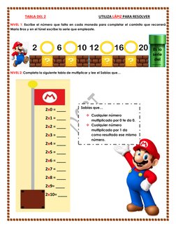 Cuadernillo de Tablas de Multiplicar Mario Bros | PDF | Franquicias de ...