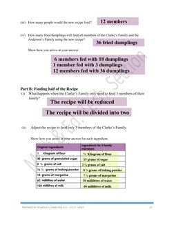 PREPARED BY SEYMOUR S. HAMILTON, E.O. – C.C.U - MOEY 
10 
 
(iii) How many people would the new recipe feed?  
 
 
(iv)