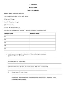 S1 Chemistry Exam Questions and Answers | PDF | Physical Chemistry ...