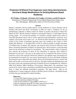 Ethanol Production from Sugarcane Juice | PDF | Sugarcane | Ethanol