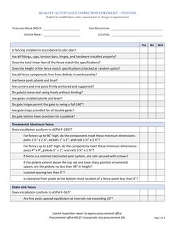 Fencing Checklist.pdf Fencing Quality Inspection Checklist | PDF | Technology & Engineering