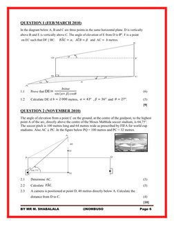 BY MR M. SHABALALA
@NOMBUSO
Page 6
QUESTION 1 (FEB/MARCH 2010)
In the diagram below A, B and C are three points in the same h