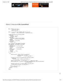 Read Excel Files in ABAP: Code Examples | PDF | Microsoft Excel | File ...