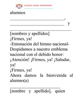 COLEGIO MARÍA MONTESSORI
“Un Colegio para la Gloria de Jesucristo”
alumnos   
________________________,   
__________________