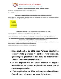 COLEGIO MARÍA MONTESSORI
“Un Colegio para la Gloria de Jesucristo”
“Cada niño es un tesoro que merece ser cuidado, respetado