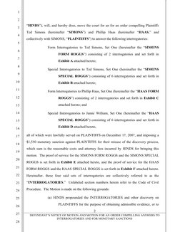 1
2
3
4
5
6
7
8
9
10
11
12
13
14
15
16
17
18
19
20
21
22
23
24
25
26
27
28
“HINDS”), will, and hereby does, move the court fo