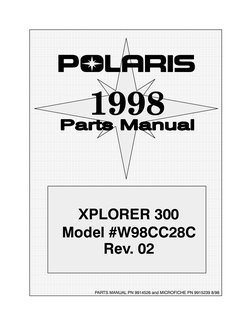 ぱ*だ様 POLARIS X 300R 電動リール、自作コード【中古品】説明書、 1998 Polaris Xplorer 300 Parts Manual | PDF | Screw | Piston