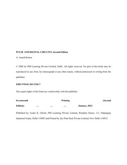 PULSE AND DIGITAL CIRCUITS, Second Edition
A. Anand Kumar
© 2008 by PHI Learning Private Limited, Delhi. All rights reserved.
