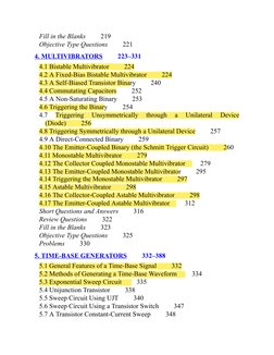 Fill in the Blanks.........219
Objective Type Questions.........221
4. MULTIVIBRATORS.........223–331
4.1 Bistable Multivibra