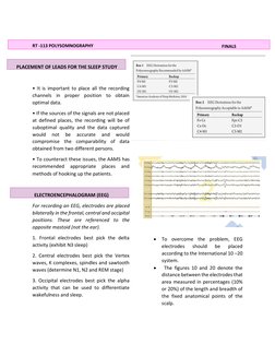 RT -113 POLYSOMNOGRAPHY                                                                                  
 
PLACEMENT OF LE