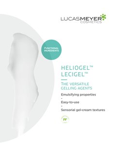 HELIOGEL™
LECIGEL™
The versatile
gelling agents
Emulsifying properties
-
Easy-to-use
-
Sensorial gel-cream textures
Functiona
