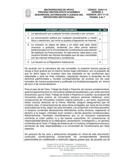 MACROPROCESO DE APOYO  
CÓDIGO:  AAAr113 
PROCESO GESTIÓN APOYO ACADÉMICO 
VERSIÓN: 3 
DESCRIPCIÓN, AUTORIZACIÓN Y LICENC