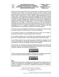 MACROPROCESO DE APOYO  
CÓDIGO:  AAAr113 
PROCESO GESTIÓN APOYO ACADÉMICO 
VERSIÓN: 3 
DESCRIPCIÓN, AUTORIZACIÓN Y LICENC
