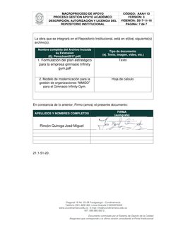 MACROPROCESO DE APOYO  
CÓDIGO:  AAAr113 
PROCESO GESTIÓN APOYO ACADÉMICO 
VERSIÓN: 3 
DESCRIPCIÓN, AUTORIZACIÓN Y LICENC