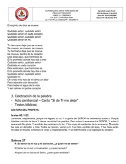 CENTRO EDUCATIVO NIÑO JESÚS DE
PRAGA FUNDACIÓN
LORICA – CÓRDOBA
Cra 26 N° 12-40 B/San Pedro
tel. 7731739 cel. 3168244279 - 30