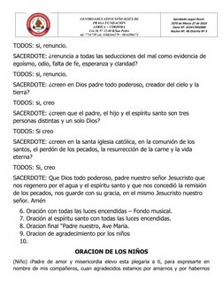 CENTRO EDUCATIVO NIÑO JESÚS DE
PRAGA FUNDACIÓN
LORICA – CÓRDOBA
Cra 26 N° 12-40 B/San Pedro
tel. 7731739 cel. 3168244279 - 30