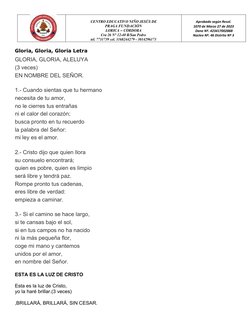 CENTRO EDUCATIVO NIÑO JESÚS DE
PRAGA FUNDACIÓN
LORICA – CÓRDOBA
Cra 26 N° 12-40 B/San Pedro
tel. 7731739 cel. 3168244279 - 30