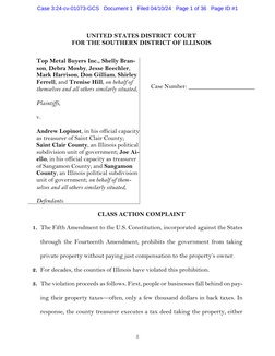 1
UNITED STATES DISTRICT COURT
FOR THE SOUTHERN DISTRICT OF ILLINOIS
Top Metal Buyers Inc., Shelly Bran-
son, Debra