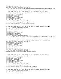 ├ 🔥🎸 Conexões Ativas ➤ 0 
 ╰─➤ 𝗛𝗶𝘁𝘀 ʙʏ https://t.me/tvgratis2024 🔥🎸 
  ─ 🔥🎸 Link M3U: http://g7.rs/get.php?username