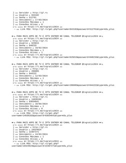 ├ 🔥🎸 Servidor ➤ http://g7.rs 
 ├ 🔥🎸 Usuário ➤ 843182 
 ├ 🔥🎸 Senha ➤ 512761 
 ├ 🔥🎸 Vencimento ➤ 17/03/2024 
 ├ 🔥🎸 Co