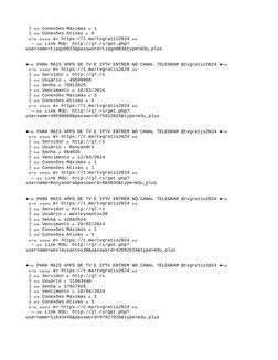 ├ 🔥🎸 Conexões Máximas ➤ 1 
 ├ 🔥🎸 Conexões Ativas ➤ 0 
 ╰─➤ 𝗛𝗶𝘁𝘀 ʙʏ https://t.me/tvgratis2024 🔥🎸 
  ─ 🔥🎸 Link M3U: