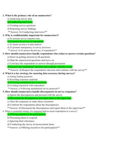 Enumerator Duties and Responsibilities | PDF | Focus Group | Survey ...