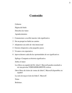 Contenido 
 
 
 
 
Cubierta 
Página del título 
Derechos de Autor 
Agradecimientos 
1 Comencemos a escribir nuestra vid